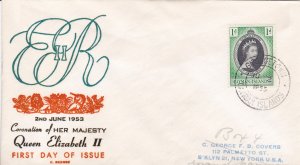 Cayman Islands # 150, Queen Elizabeth's Coronation First Day Cover,