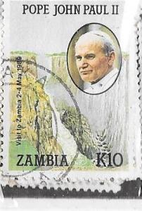 Zambia #473   Pope John Paul II   (U)  CV$6.50