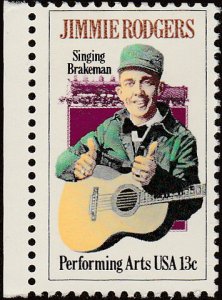 # 1755 MINT NEVER HINGED ( MNH ) JIMMIE RODGERS AND LOCOMOTIVE