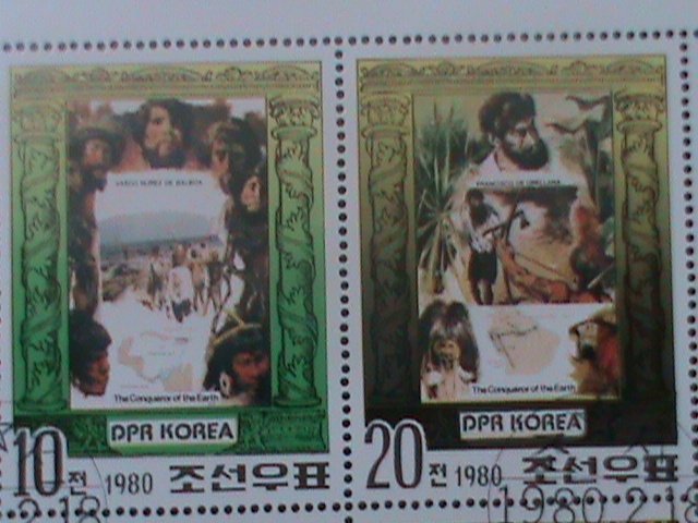 ​KOREA-1980-SC#1920A-CONQUEROR OF THE EARTH-EXPLORERS -OG CTO -SHEET- VF