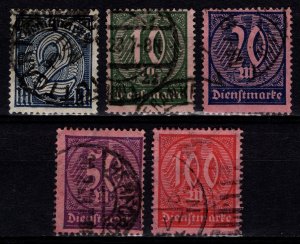 Germany 1922 Official stamps, Part Set [Used]