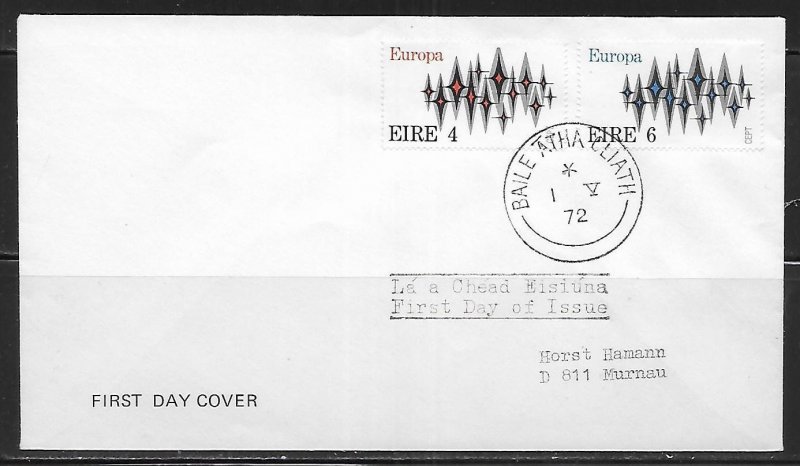 Ireland 316-317 1972 Europa FDC First Day Cover