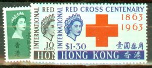 JC: Hong Kong 218-220 mint CV $56.25