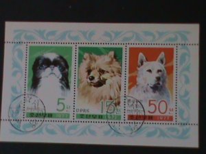 ​KOREA-1977-SC#1610a-WORLD FAMOUS BEAUTIFUL DOGS CTO-SHEET-VF HARD TO FIND