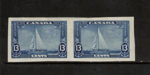 Canada #216a Very Fine Mint Lightly Hinged Imperf Pair