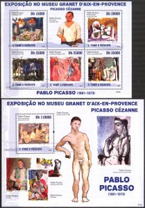 Sao Tome and Principe 2009 Art Paintings P. Picasso P. Cezanne sheet + S/S MNH