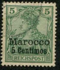 German Offices Morocco SC# 8 o/p'd  5 Centines on Germany light cancel