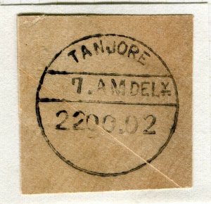 INDIA; POSTMARK fine used cancel on QV issue, PIECE Tanjore