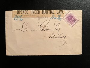 1901 Censored Orange Free State Cover to Edenburg Opened Under Marital Law