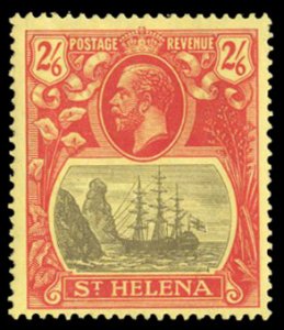 St. Helena #90 Cat$17, 1922 2sh 6p carmine and black, lightly hinged