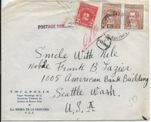Buenos Aires, Argentina to Seattle, Wa 193x w/ 2c Postage Due (51522)