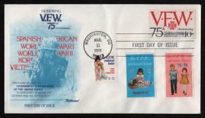 #1525 10c V.F.W.-Combo, Fleetwood H/C FDC **ANY 5=FREE SHIPPING** 