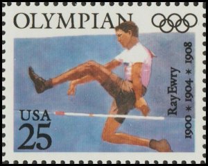 1990 1900-08 Ray Ewry Olympics Track & Field Single 25c Stamp - Sc 2497 - MNH