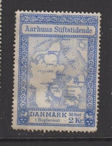 Denmark - Aarhus Newspaper Advertising Stamp, Map of Denmark -NG 