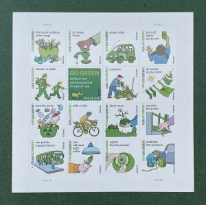 Scott 4524 GO GREEN Sheet of 20 US Forever Stamps MNH 2011