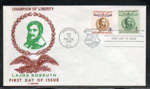 US #1117-8 Kossuth FDC George Cachet unaddr D957