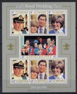 Guernsey Sc#226A - Royal Wedding Souvenir Sheet of 9 MNH