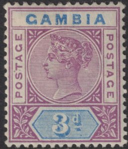 Sc# 24 Gambia 1898 QV Queen Victoria 3p MMH CV $50.00