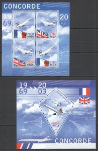 2013 Transport Aviation Concorde France Great Britain Kb+Bl Mnh Pe529