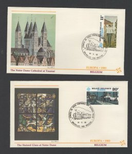 Belgium #1144-45 (1983 Europa) on two unaddressed Fleetwood FDCs