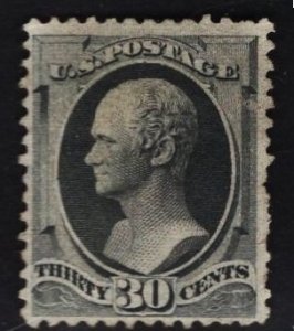 US Stamp #165 30c Gray Black Hamilton MINT NO GUM SCV $1200