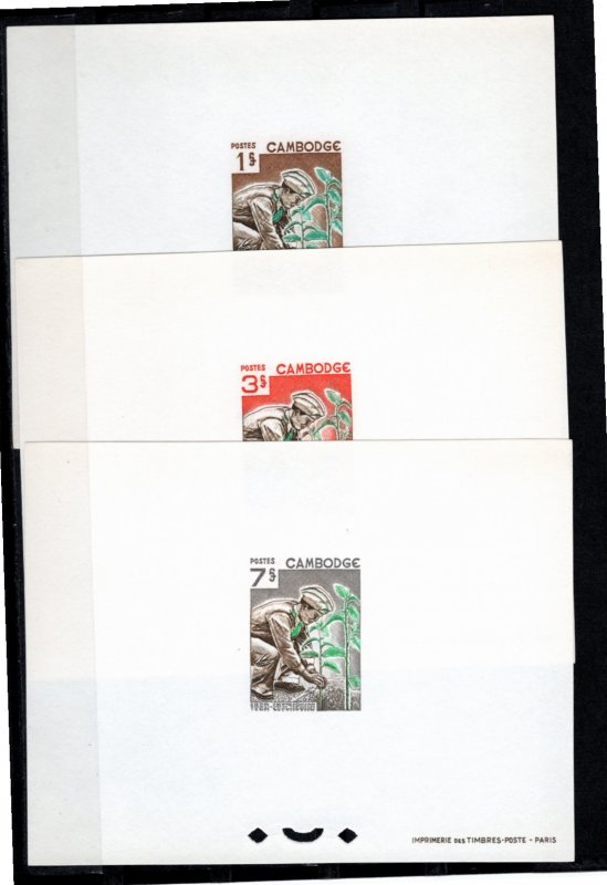 Cambodia 1966 MNH Sc 160-2 DELUXE SOUVENIR SHEETS