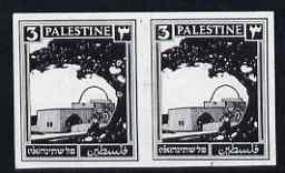Palestine 1927 Rachel's Tomb 3m imperf proof pair in grey...