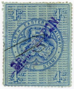 (I.B) North Eastern Railway : Parcel Stamp 4d (Brafferton)