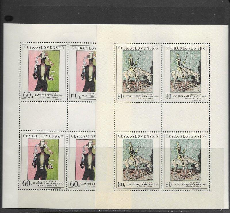 Czechoslovakia 1507-11 m/s of 4 Paintings  MNH X 6 vf, 2020 CV $144.00