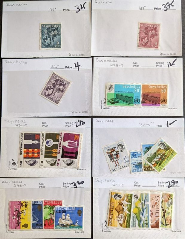 EDW1949SELL : SEYCHELLES Useful collection of Mint & Used. Scott Catalog $263.00
