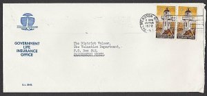 NEW ZEALAND 1972 Govt Life 3c Lighthouse (2) on cover.......................Q558