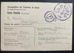 1943 French North Africa German Prisoner of War POW Camp 22 Postcard Cover Eggen