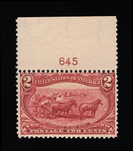 EXCELLENT GENUINE SCOTT #286 F-VF MINT OG NH TRANS-MISS EXPO WIDE TOP PLATE #645