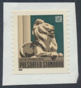 USA Sc# 3447  Used SA on piece  Library Lion presorted see details / scan