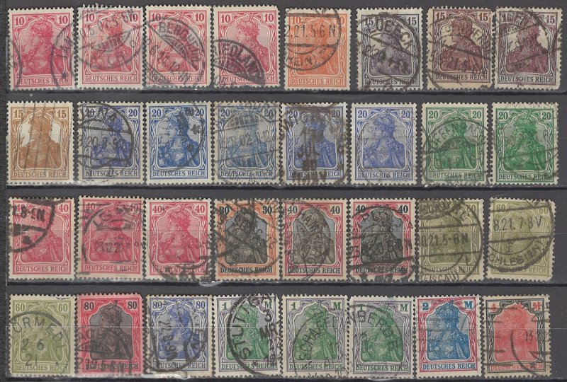 COLLECTION LOT OF #1184 GERMANY 32 GERMANIA STAMPS 1902+ CLEARANCE CV + $50