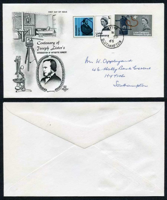 SG667p-8p 1965 Lister phos illustrated First Day Cover