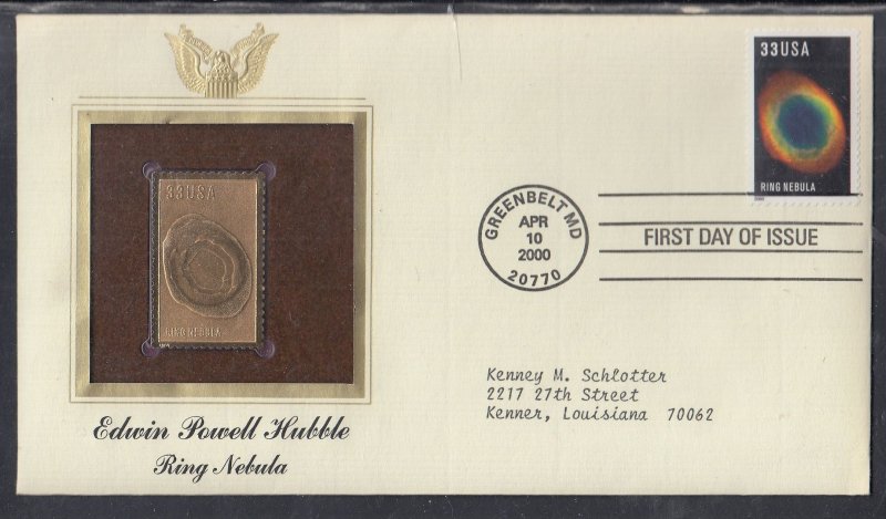 United States Scott 3385 PCE FDC - Hubble, Ring Nebula