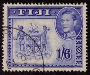 FIJI Sc# 128A USED FVF KGVI Coat of Arms 1sh6p