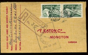 ?MIRAMICHI, N.B. Registration h/s on 1965 w/ 2x20c on cover Canada