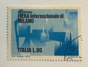 Italy 1972 Scott 1064 used - 90 L,  Milan International Fair, 50th Anniv