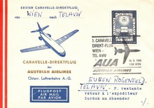 Israel 1968 - Austrian Airlines from Vienna to Tel Aviv - F27759