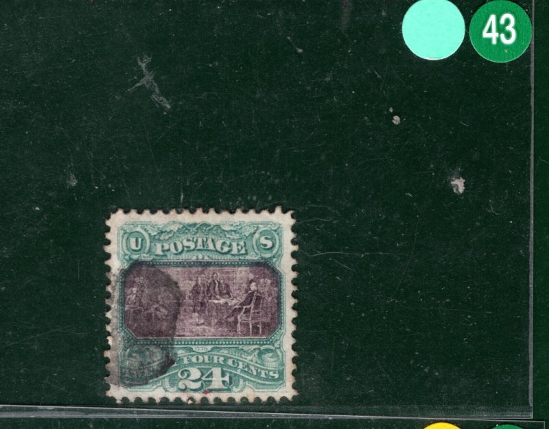 USA Classic Stamp Scott.120 24c (1869) DECLARATION Superb Used c$650+ LGREEN43