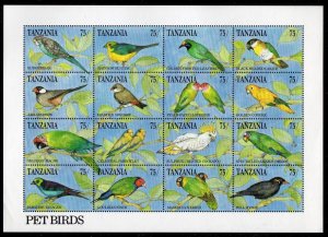 Tanzania 771 - Mint-NH - 75sh Pet Birds (Cpl Set - Sheetlet) (1991) (cv $17.40)