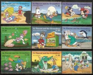 St. Vincent 1996 Sea & Shore Workers Lighthouse Sc 2253 Mickey Donald Goofy D...