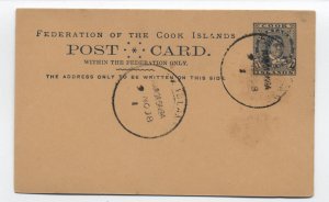 1898 Rarotonga Cook Islands 1d postal card used [y8777]