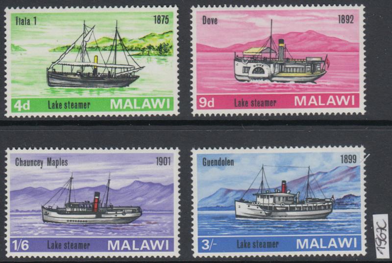 XG-AK604 MALAWI - Ships, 1967 Boats, 4 Values MNH Set