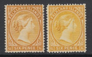 Falkland Islands, Scott 16-16a (SG 33x-34), MLH (33x w/ offset on gum)