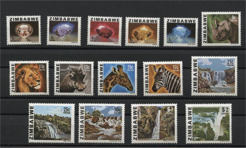 ZIMBABWE, FIRST SET 1980, WILD LIFE ANIMALS ETC. MNH	 