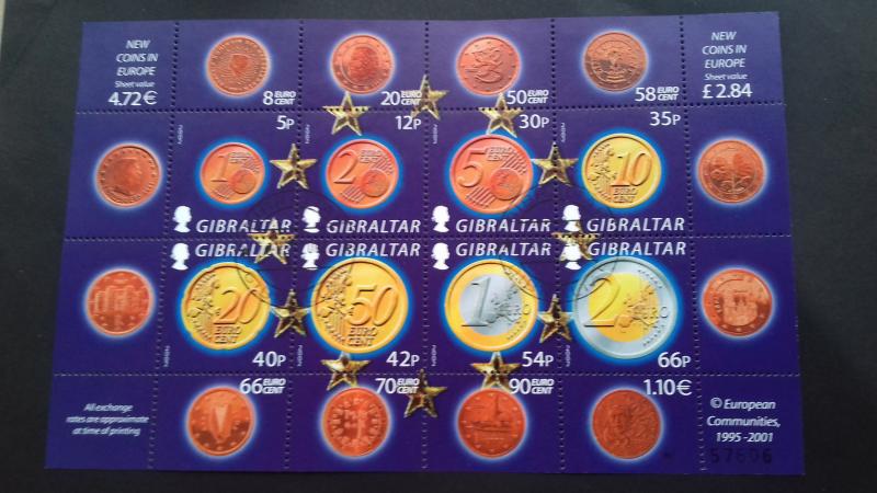 Gibraltar 2002 Euro Coins Used