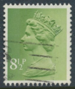 GB  Machin 8½p SG X881  2 bands  Used SC# MH65  see scans & details